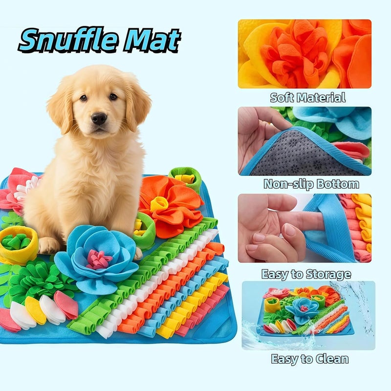 nestery Small Snuffle Mat for Dogs - Dog Food Mat for Mental Stimulation, Stress Relief and Training - Snuffle Mats Non-Slip Encourages Natural Foraging for Small Medium Dog, Puppy, Cat, Rabbit 15.4in - Image 3